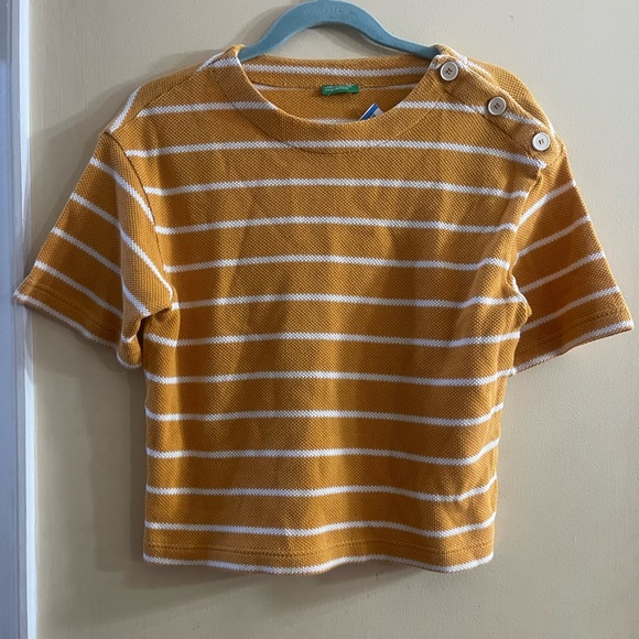 Veste Vintage United Colors Of Benetton Taille 42 - Laine Mélangée, Col Amovible, Fabriquée En Italie